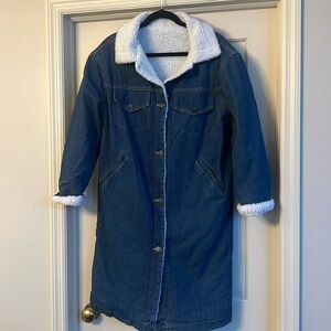 Jean jacket faux Sherpa lined.length 38.5 inch size XL
